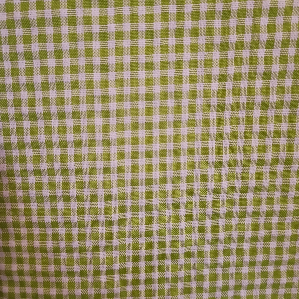 Green and White Gingham Fabric Top